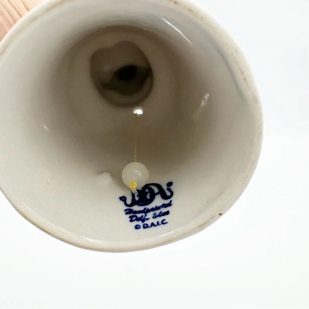 Vintage DAIC Delft Blue Dutch Boy Porcelain Bell
